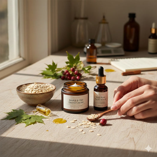 Handcrafted skincare products by Linda's Natural Remedies using ingredients sourced from Canadian suppliers.
