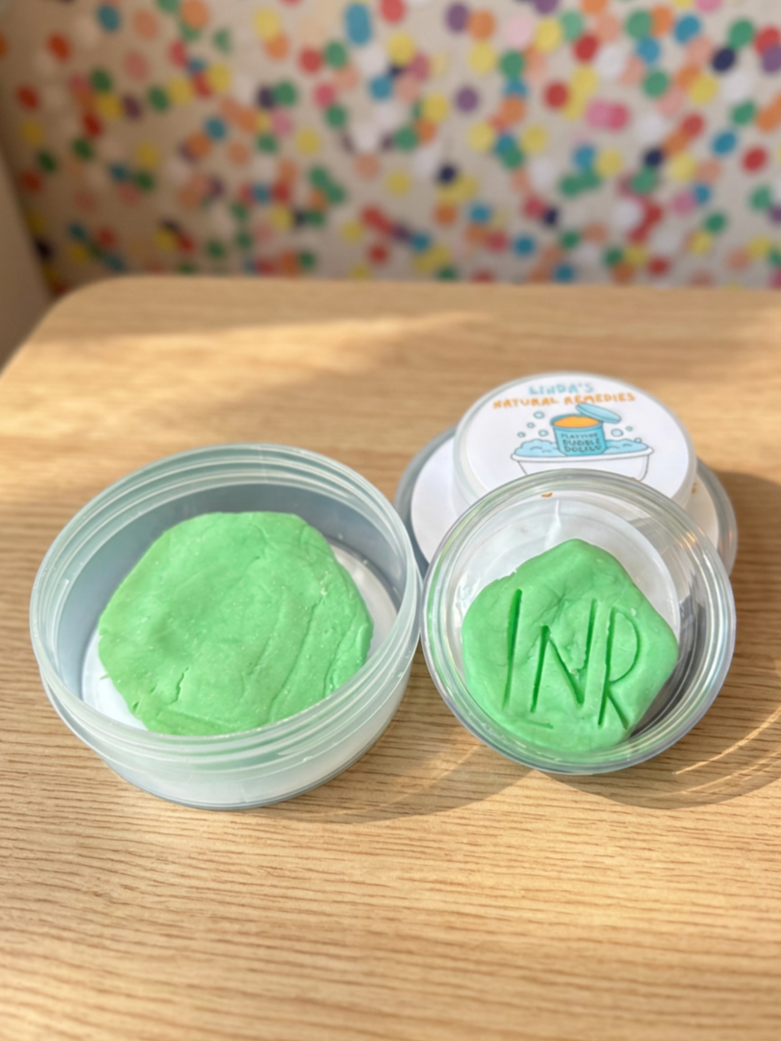 Playtime Bubble Dough with logo on small container