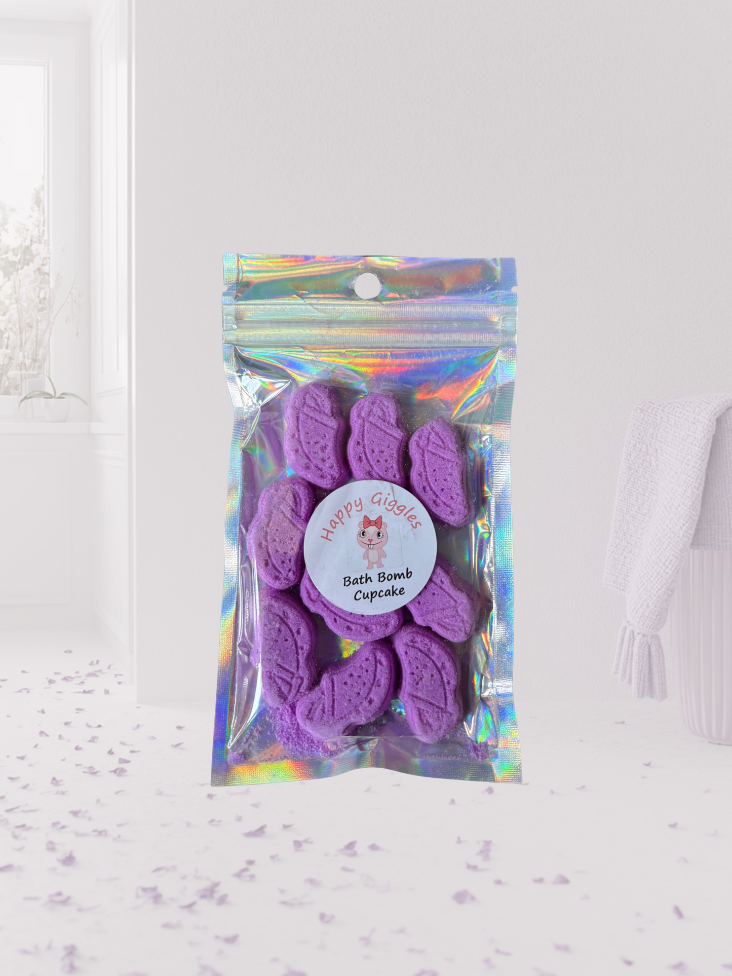 Happy Giggles croc shaped Bath Bomb in purple.