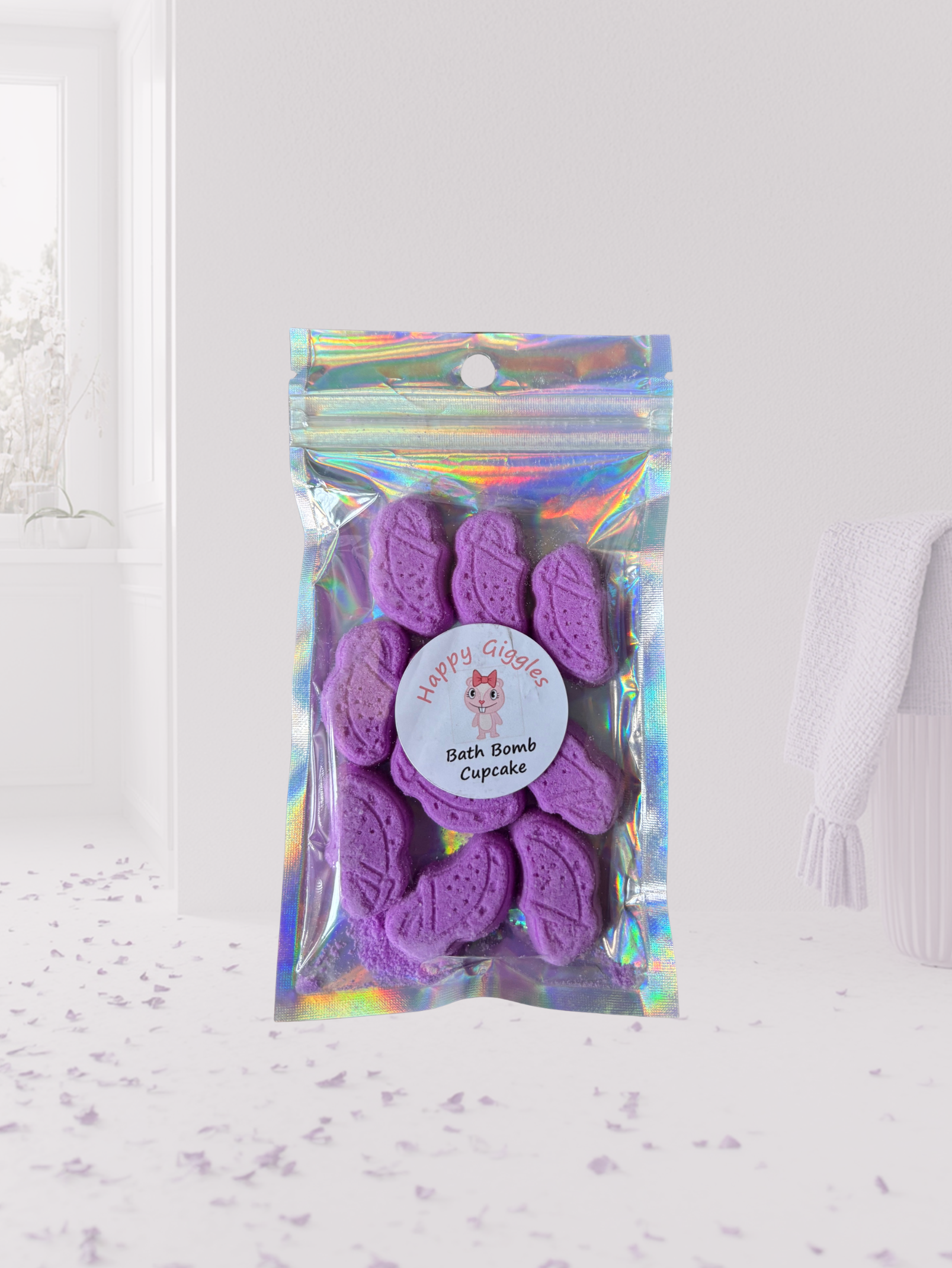 Happy Giggles croc shaped Bath Bomb in purple.
