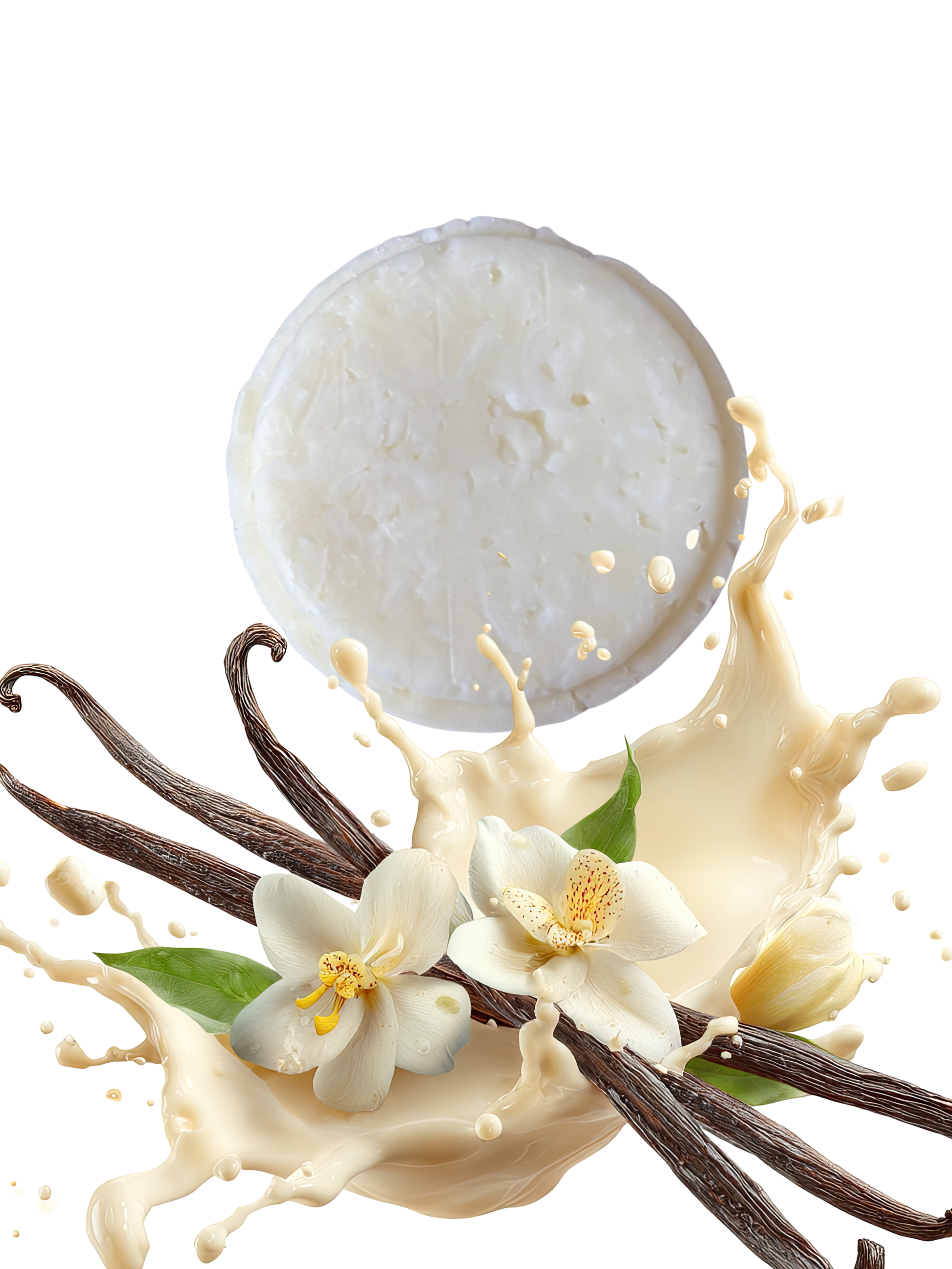 Shampoo bar with a splash of vanilla and vanilla beans