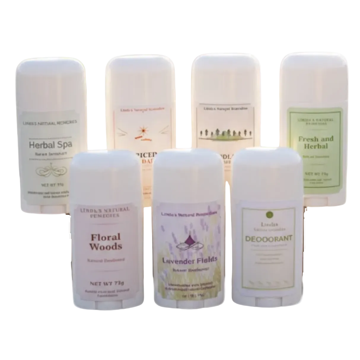 Collection of various deodorants on a white background