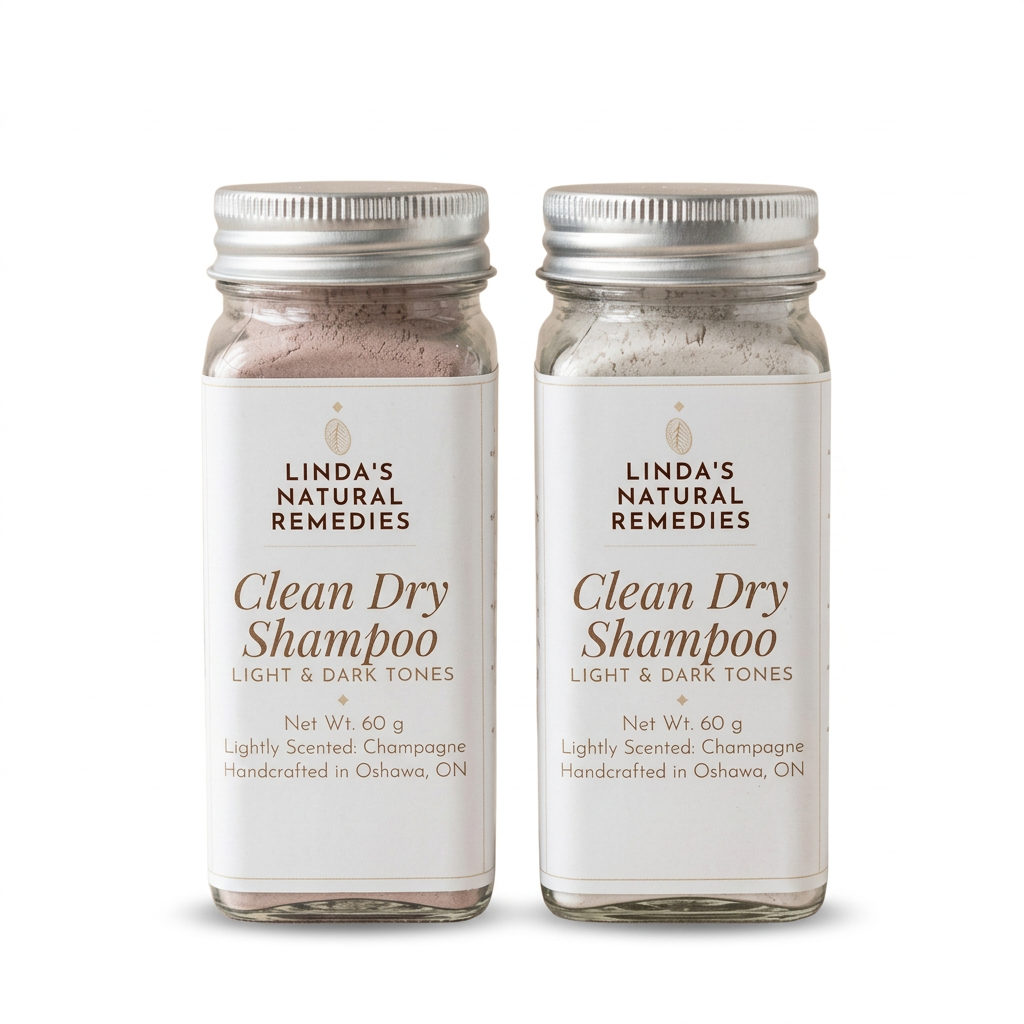 Clean Dry Shampoo jars on white