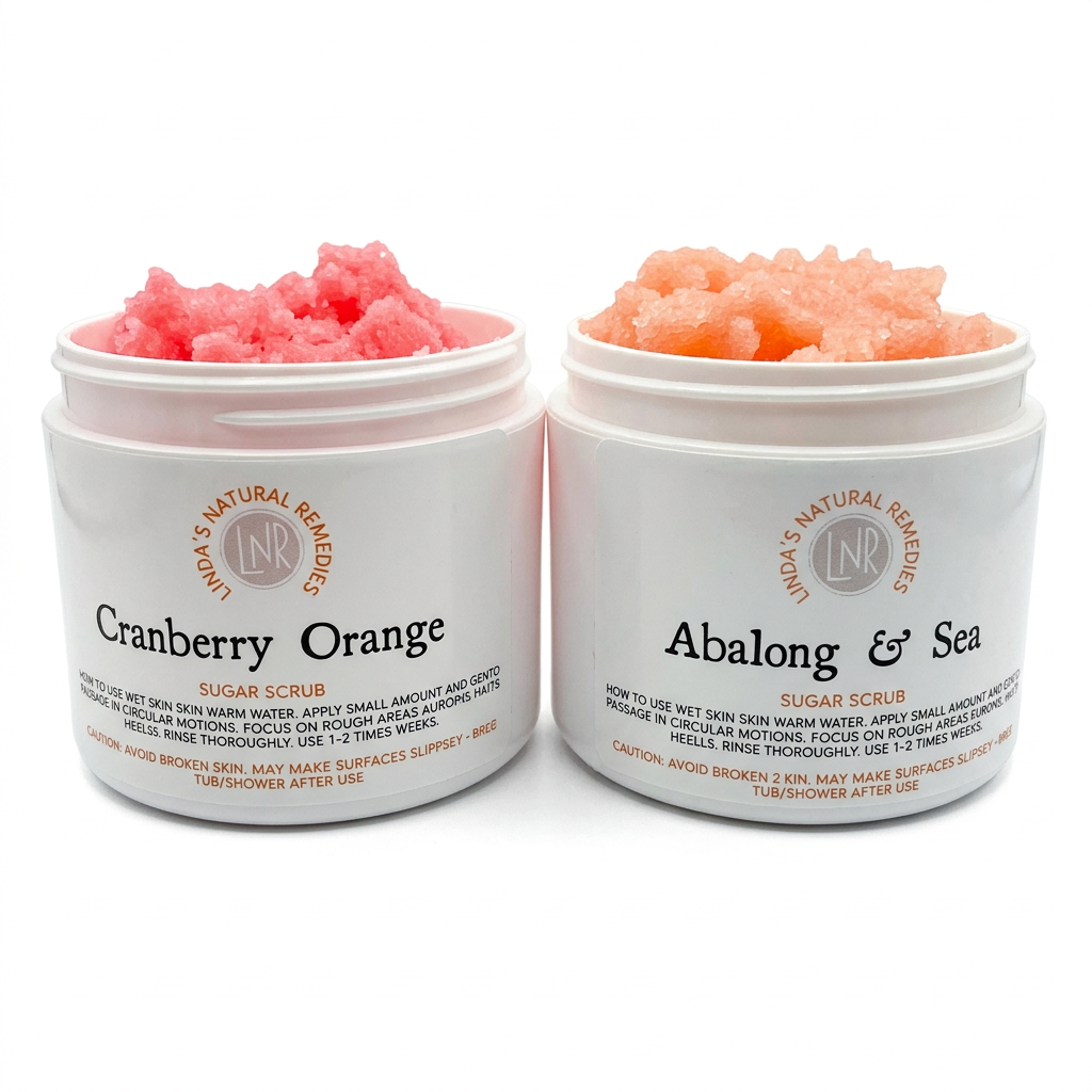 Emulsified Sugar Scrub tubs on white