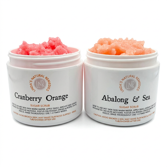 Emulsified Sugar Scrub tubs on white