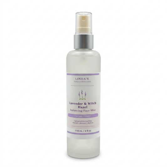 Lavender and Witch Hazel Balancing Face Mist on white