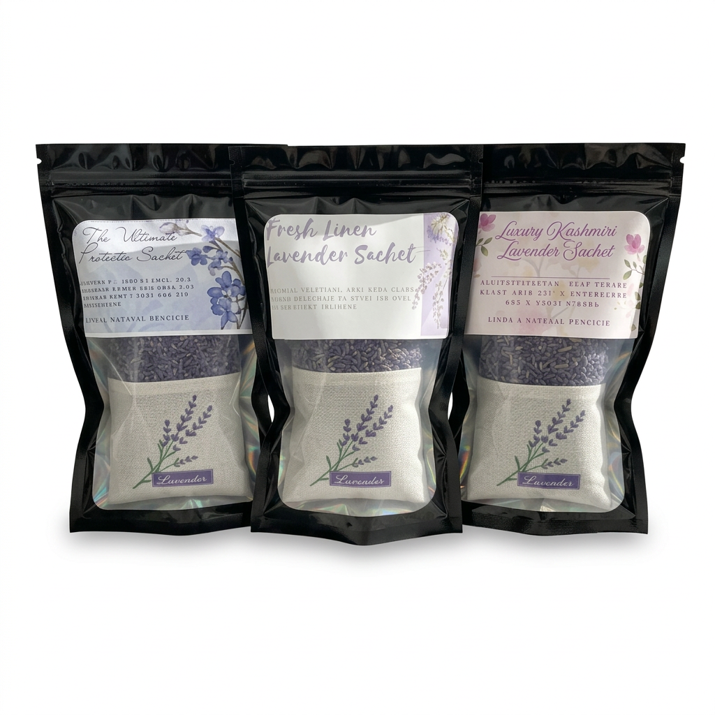 Lavender Sachet Collection on white
