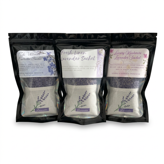 Lavender Sachet Collection on white