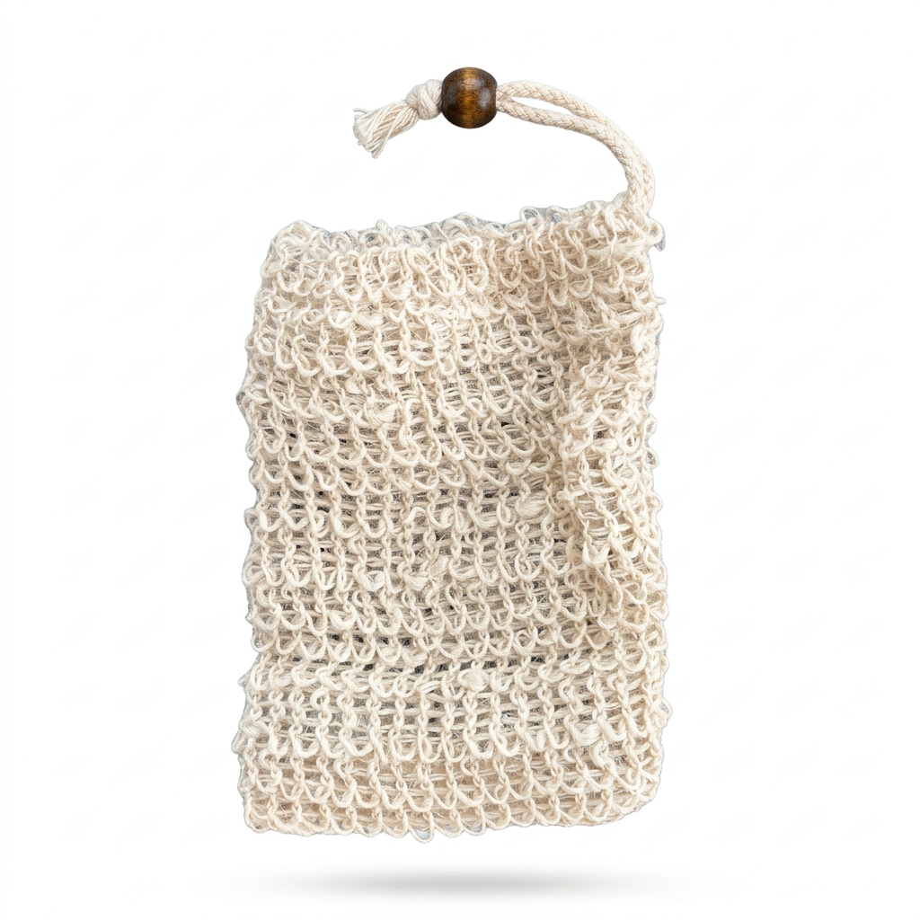 Sisal Soap Bag on white