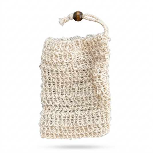 Sisal Soap Bag on white