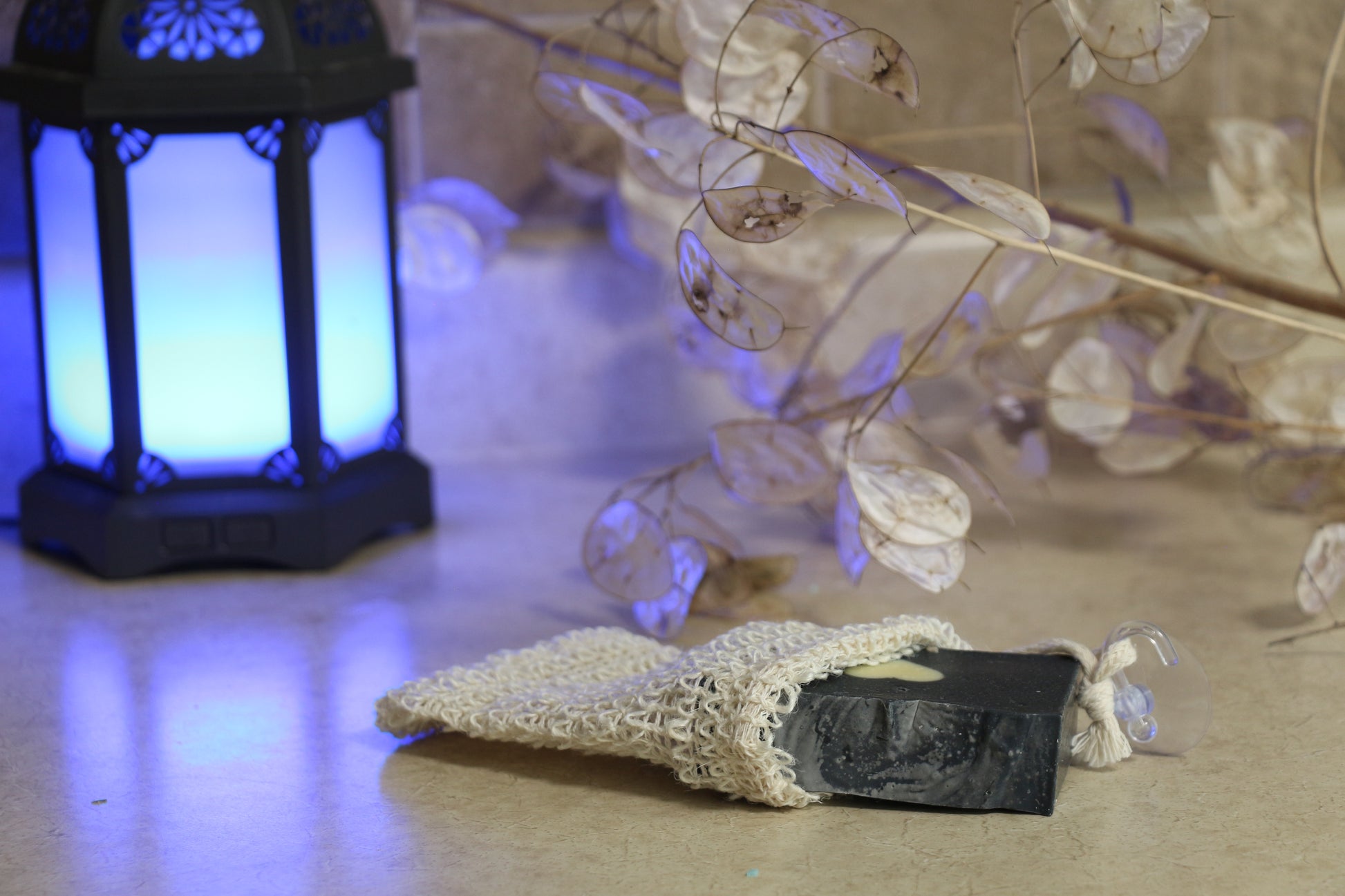 A picture of one of my soaps in a soap bag.