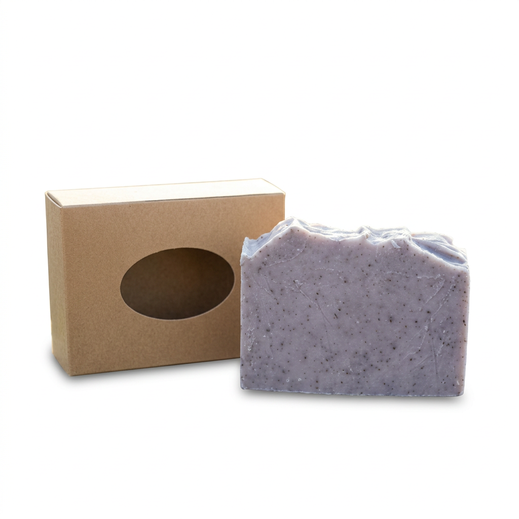 Small-Batch Soap Bar and box on white