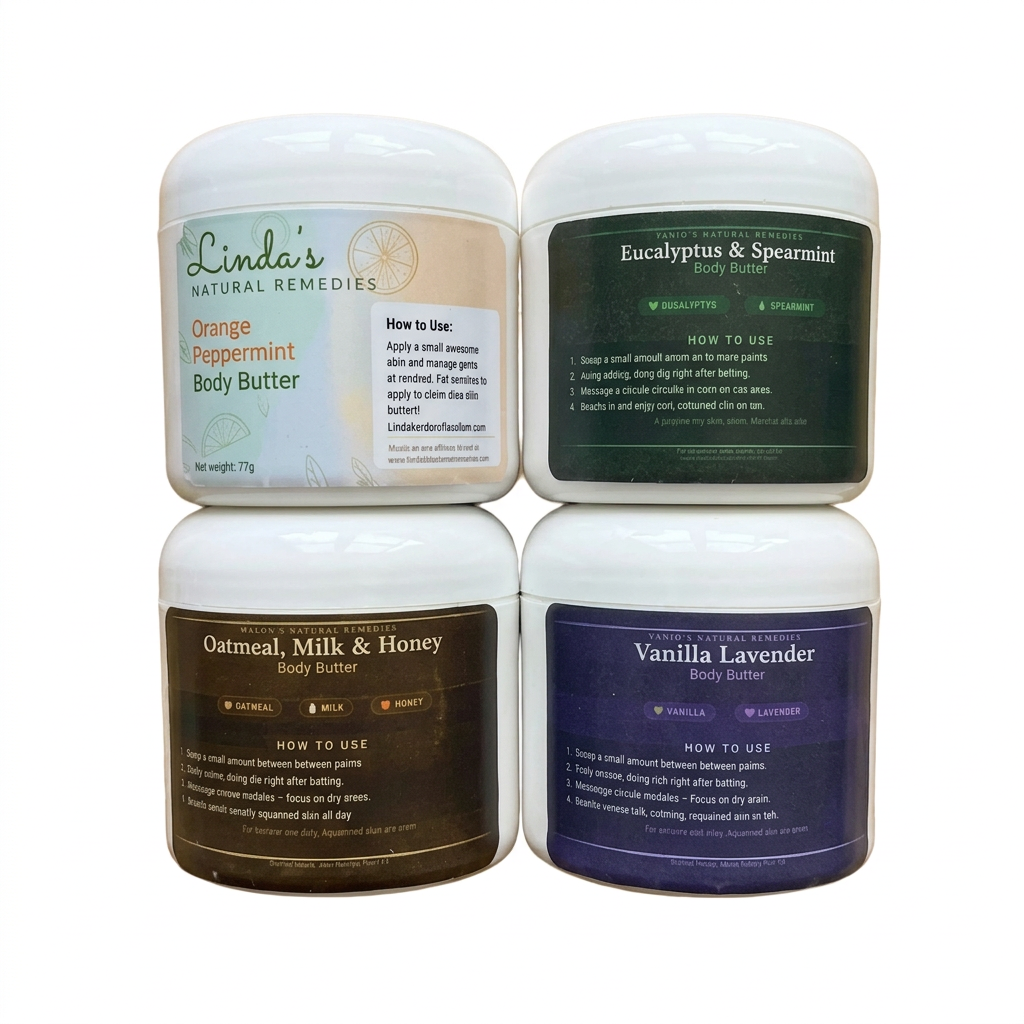 Whipped Body Butter jars only on a white background